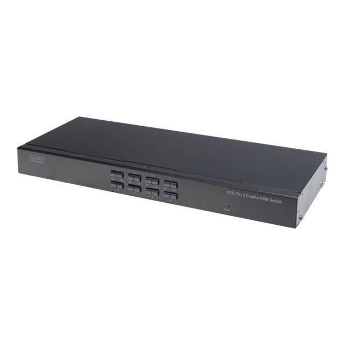 DIGITUS Professional DS-23200-2 Commutateur KVM 8 x KVM port(s) 1 utilisateur local Montable sur rack