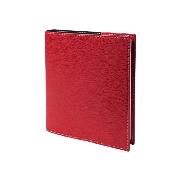 Agenda Semainier EXECUTIF Quo Vadis - Couverture Impala Rouge, Décembre 2025 à Décembre 2026 - Format 16x16 Cm, Papier Clairefontaine