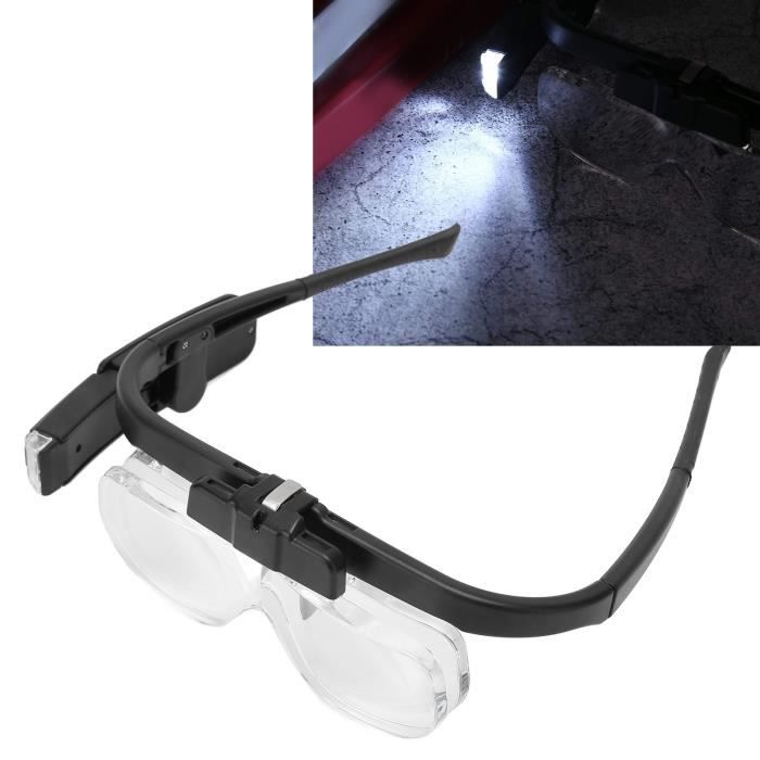 Loupe Serre-tête, Montre Loupe de Réparation, Mains Libres Tête Loupe avec 2 Lumières LED Loupe Serre-tête, Montre Loupe de Réparation, Mains Libres Tête Loupe avec 2 Lumières LED