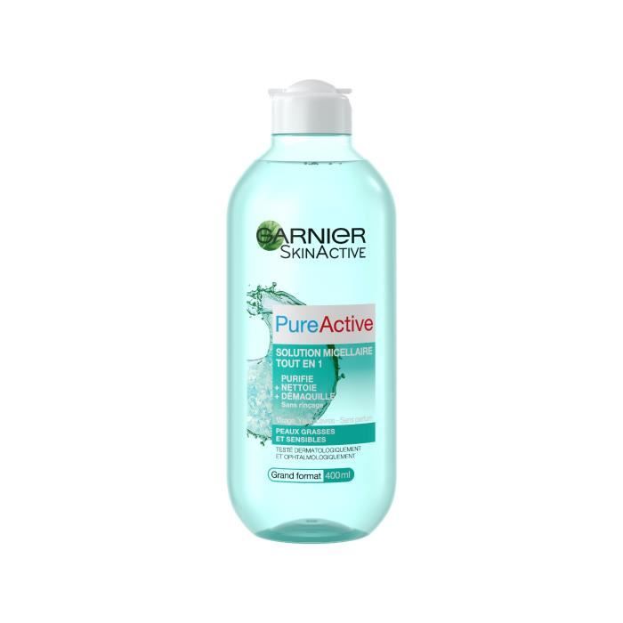 Garnier Pure Active Solution Micellaire Tout En 1 Grand Format 400 Ml