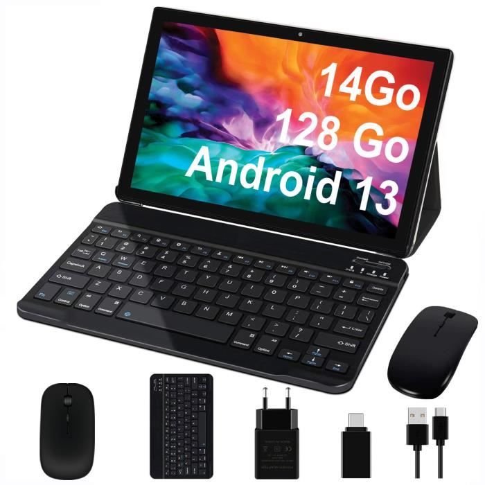 Tablette Tactile 10.1 Pouces GOODTEL, Android 13, 14 Go + 128 Go,5G Wi-FI,TYPC-C,Octa-Core, 8000mAh Batterie, 8 accessoires-Noir