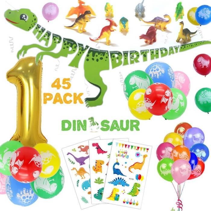 1er decoration anniversaire dinosaure 45 PACK, banniere joyeux