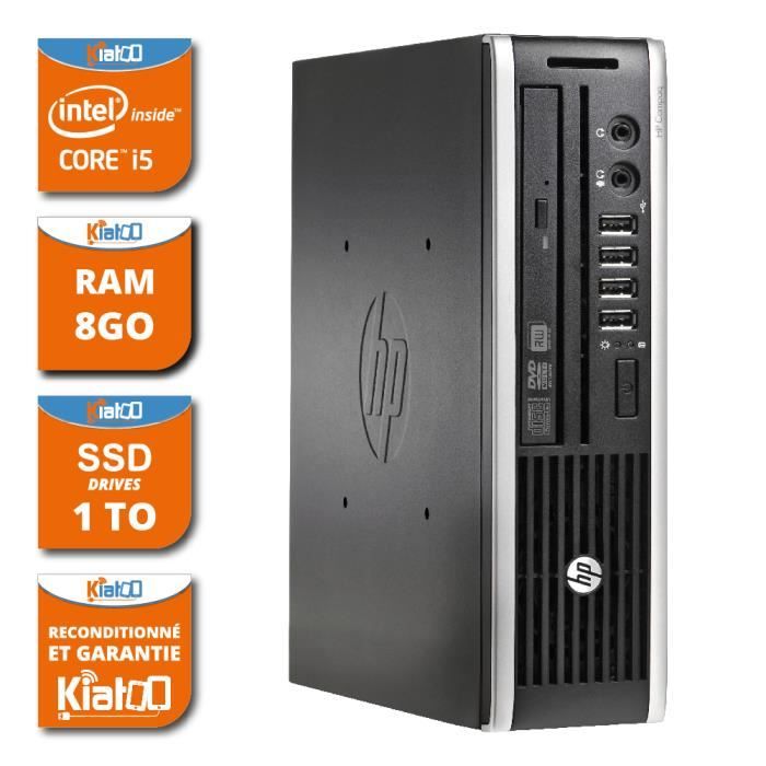HP - PC Bureau Elite 8200 USDT - Intel Core i5 - RAM 8 Go - Stockage 1 To SSD - Reconditionné - Garantie - Hewlett packard