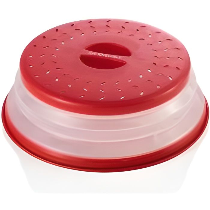 Rouge F Fityle Couvercle Micro-Ondes Plastique avec Trou Cloche Couverture de Plat 