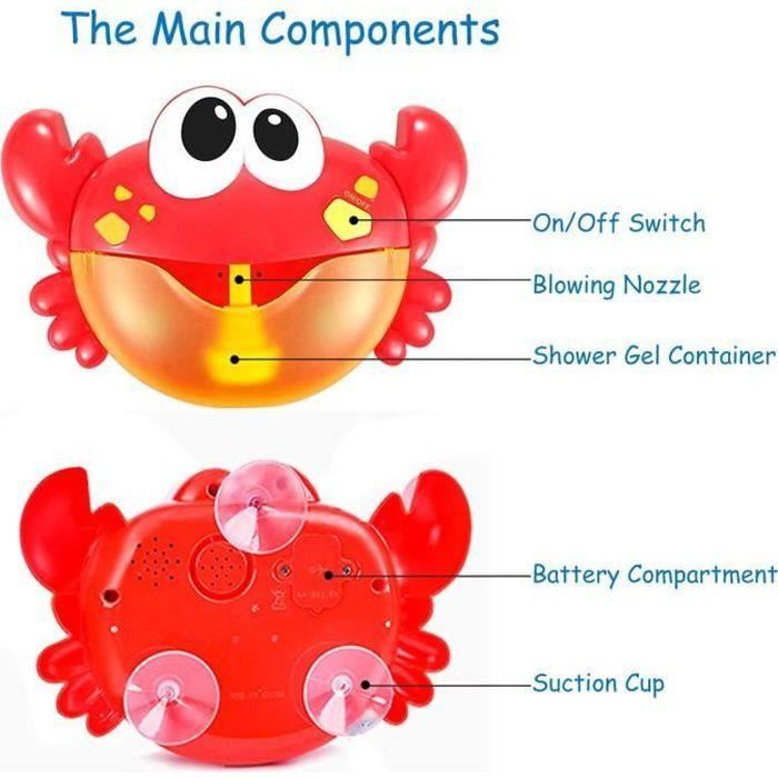Jouet De Bain Dinosaure à Bulles Avec Musique – Pour Bébé 2-4 Ans, Plastique ABS, 4 Ventouses, Machine à Mousse, Jouet Aquatique Amusant - 6
