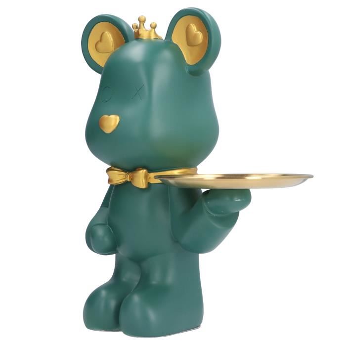 Figurine Ours En Résine Lisant Un Livre - Déco Animalière Très Bon État