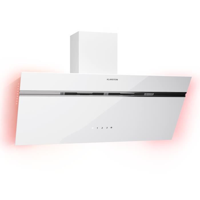 Klarstein Hotte aspirante, Filtre compatible lavevaisselle en aluminium, Débit de 600 m³h, LED