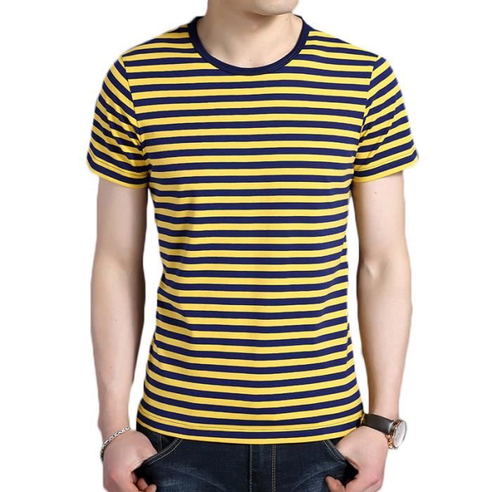 Tee shirt Homme - T-shirt unis, rayés, imprimés, coton, slim