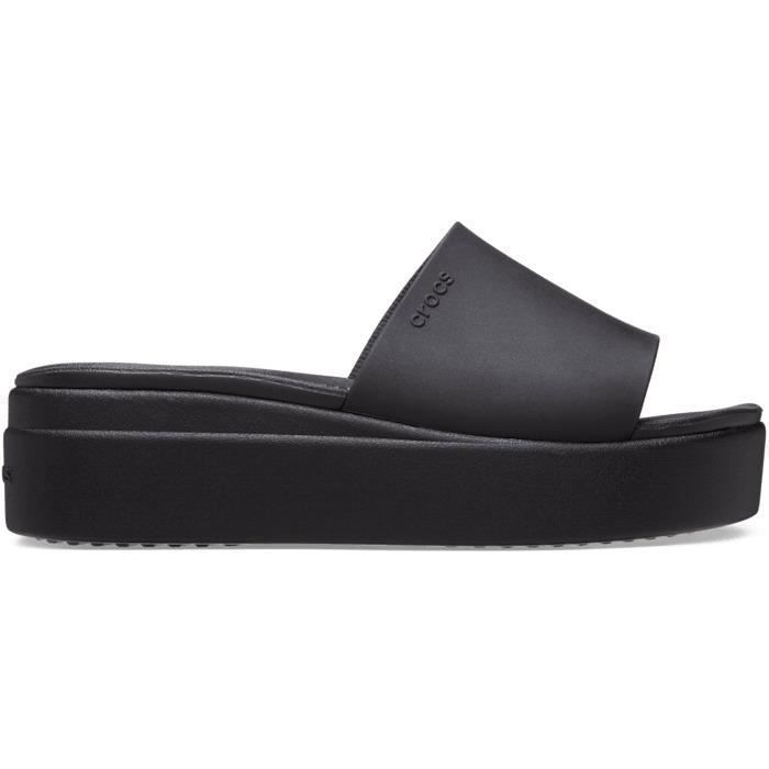 Crocs Compenser Crocs Brooklyn Claquettes Femme Noir - LiteRide, Talon Compensé ...