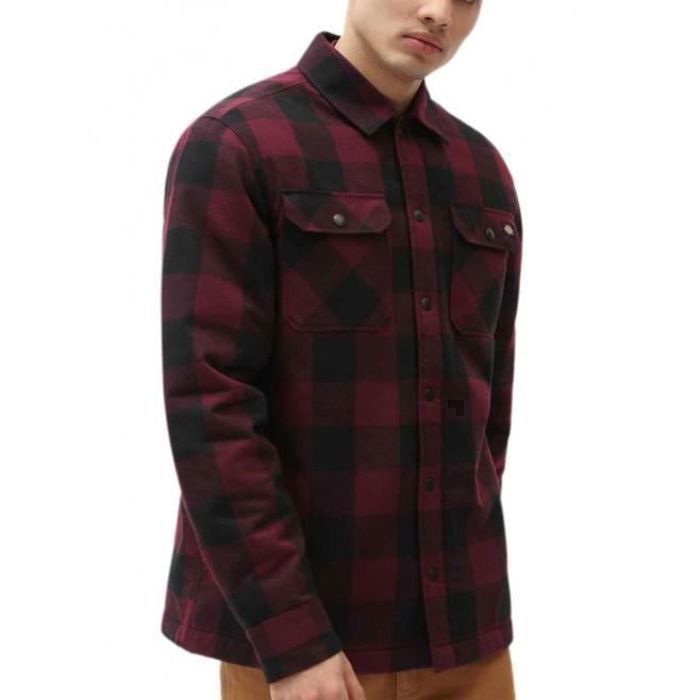 Chemise homme Dickies SHERPA LINED SACRAMENTO Bordeaux Manches