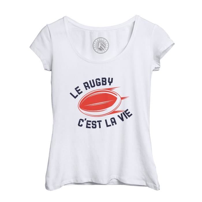Haut Rayé Femme Style Rugby Bon Marché - Taille M - Col V, Manches Courtes - Polyester Léger - Occasion Très Bon état