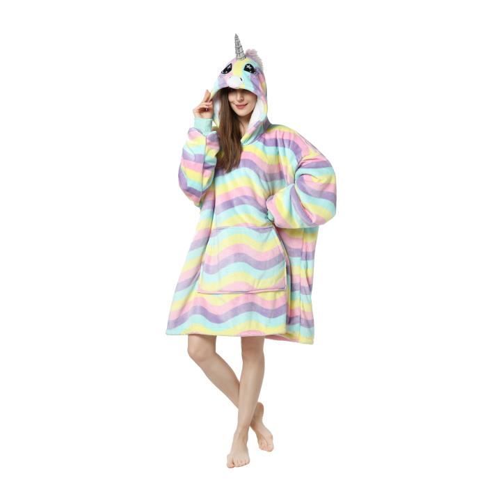 Pyjama Onesie Licorne Pour Enfant Et Adulte - Déguisement Cosplay, Unisexe, Pour Halloween, Soirée, Confortable En Flanelle - 10