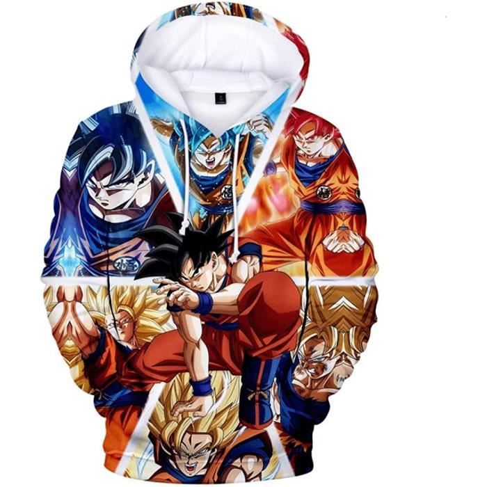 Dragon Ball z Sweat à Capuche Homme Femmes Goku 3D Imprimé Anime Pull Dragonball Manga Saiyan