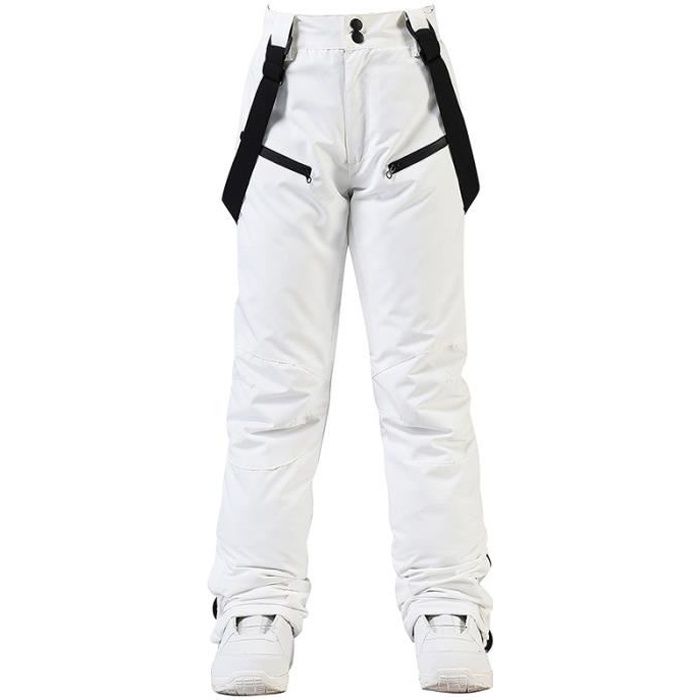 Pantalon de Ski Homme-Femme Avec Bretelle Amovible Imperméable Chaud Taille  Elastique Couleur Unie - Cdiscount Sport