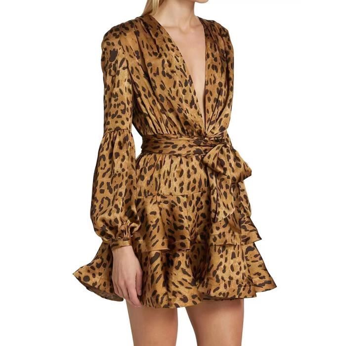 l-opard-mini-robe-pour-femmes-col-en-v-profond-manches-longues