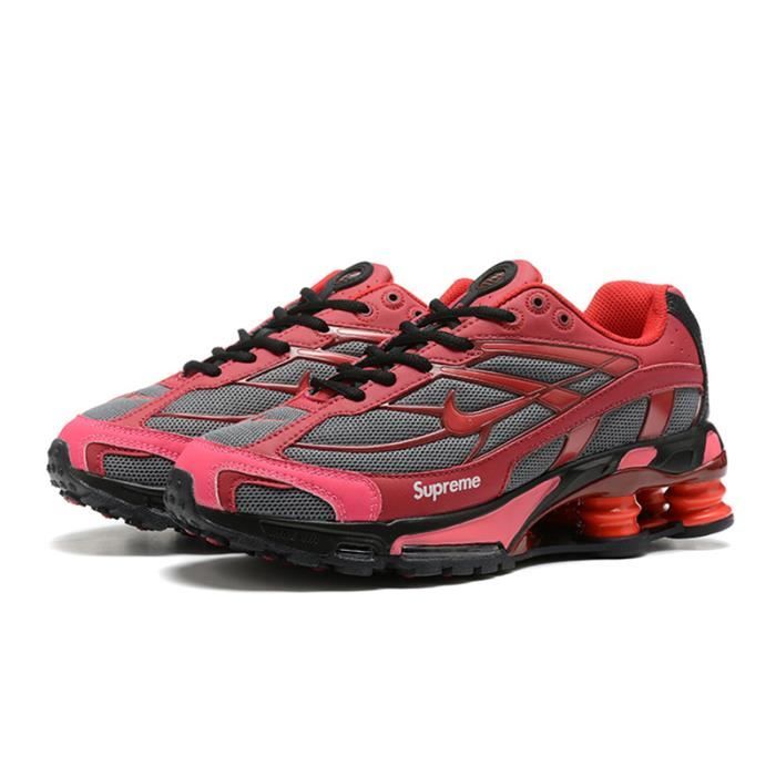Supreme x Nike Shox Ride 2 Retro Low Top Running Chaussures Rouge Noir ...