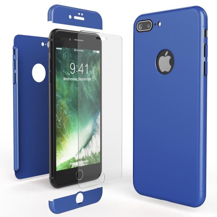Mince Housse Avant /& Arri/ère Protection avec Verre Tremp/é Ultra-Fine Cover Bumper Telephone Portable Case Etui Couleur:Gold Or NALIA Coque Integrale Compatible avec iPhone 8 Plus // 7 Plus