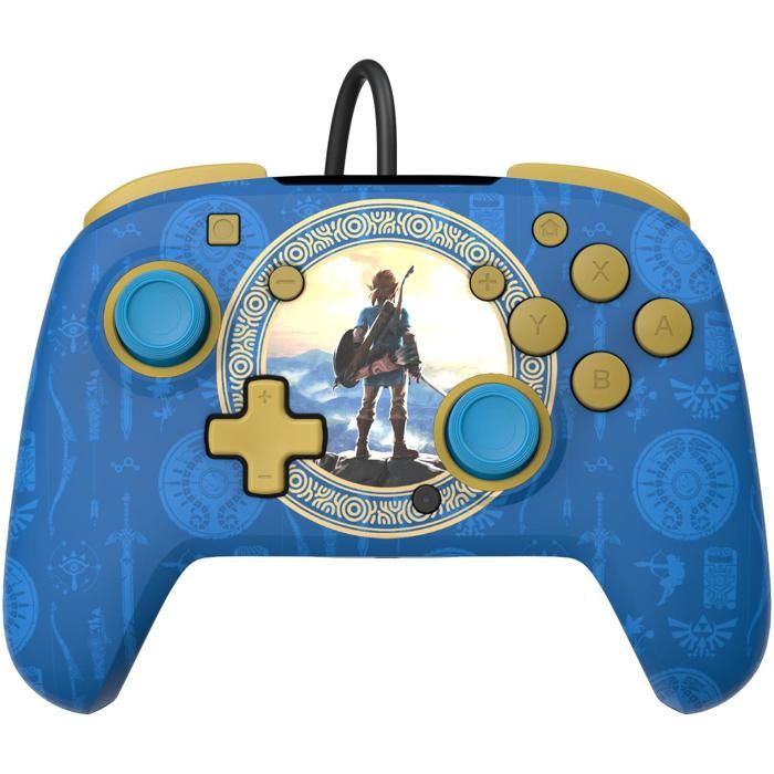 Manette de jeu - Nintendo - Zelda - Filaire - Série limitée - Bleu
