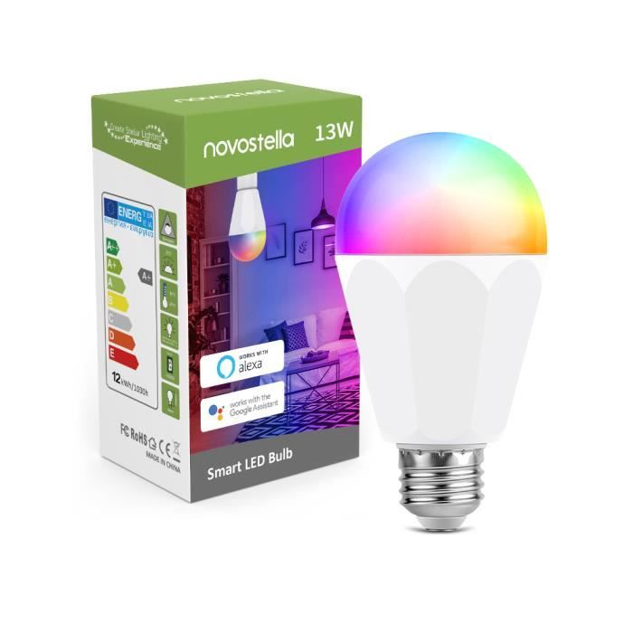 CCT 2700K-6500K 4 PCS ANTELA Ampoule Connectée Wifi E27 9W LED Multicouleurs RGB Compatible Avec Alexa/Google Home Ampoule Intelligente Pas Besoin de Hub 