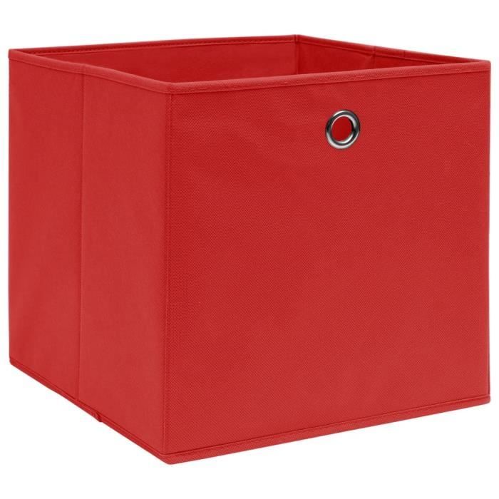 Boîtes de rangement - OMABETA - M09582 - Tissu intissé - 10 pcs - Rouge - 28x28x28 cm