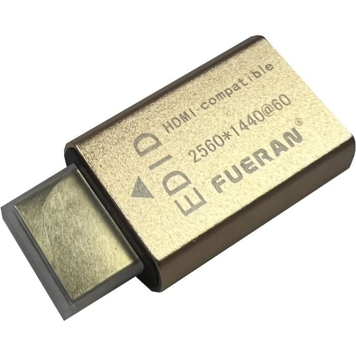 Adaptateur EDID émulateur écran Virtuel Type-C - 4K 60 Hz - Pour PC Sans Tête, Mining, Multi-écrans - Plug And Play