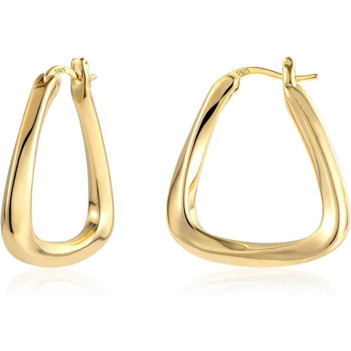 Boucles d'oreilles Créoles Diamantées - Diamants et or jaune