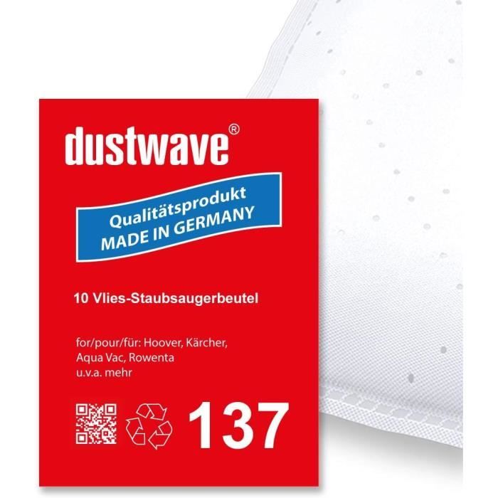 Dustwave® 20 Sacchetti Per Aspirapolvere AquaVac Pro 300 C – Made In Germany Con Chiusura Igienica