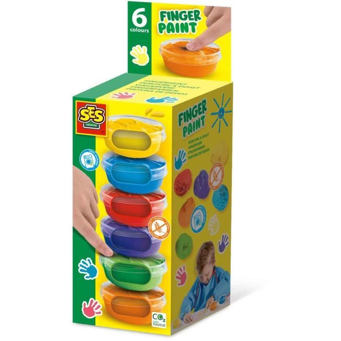 Peinture Au Doigt BSTCAR - 25 Couleurs - Non Toxique Et Lavable - Livre De Coloriage Inclus