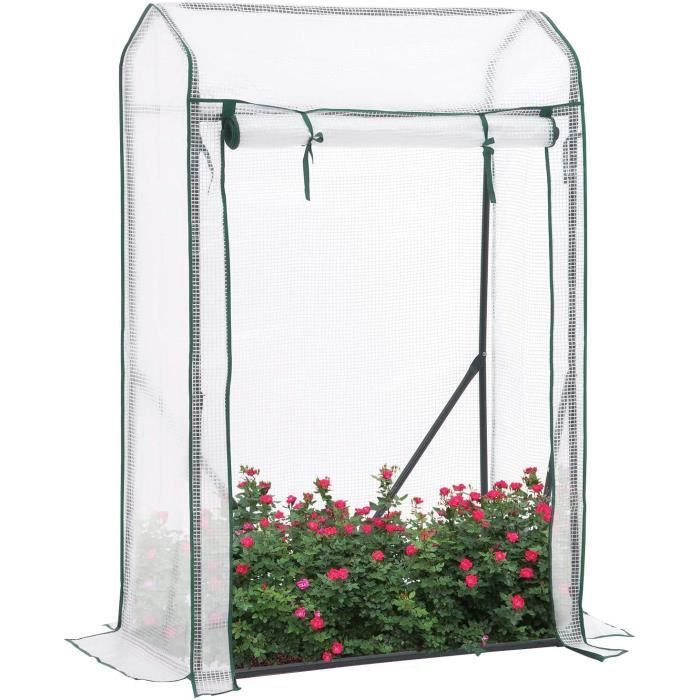 Dimensions 150 x 50 x 150 cm pour Légumes Vert GWP16JB Potager SONGMICS Serre de Jardin Tomates avec Porte Enroulable 