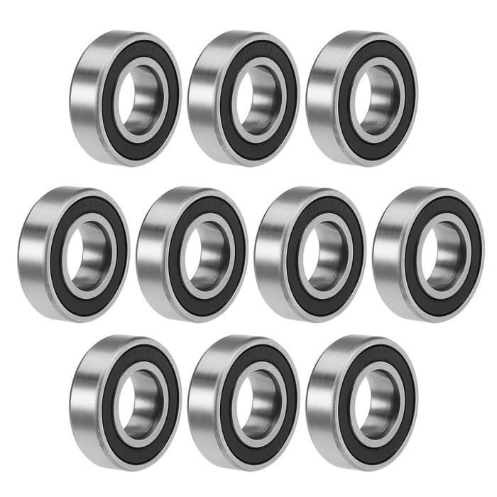 Sourcing Map 6003-2RS Kugellager – 10 Stück, 17x35x10 Mm, Doppelt Abgedichtet, Kohlenstoffstahl