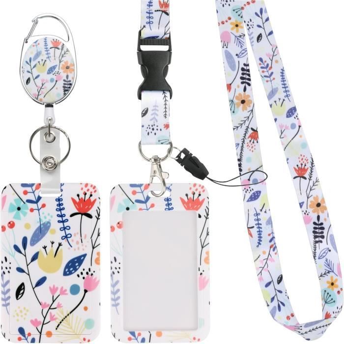 Porte-badge Tour De Cou Enfant Arc-en-ciel - Porte-carte Avec Cordon Amovible, Dimensions 11x7 Cm