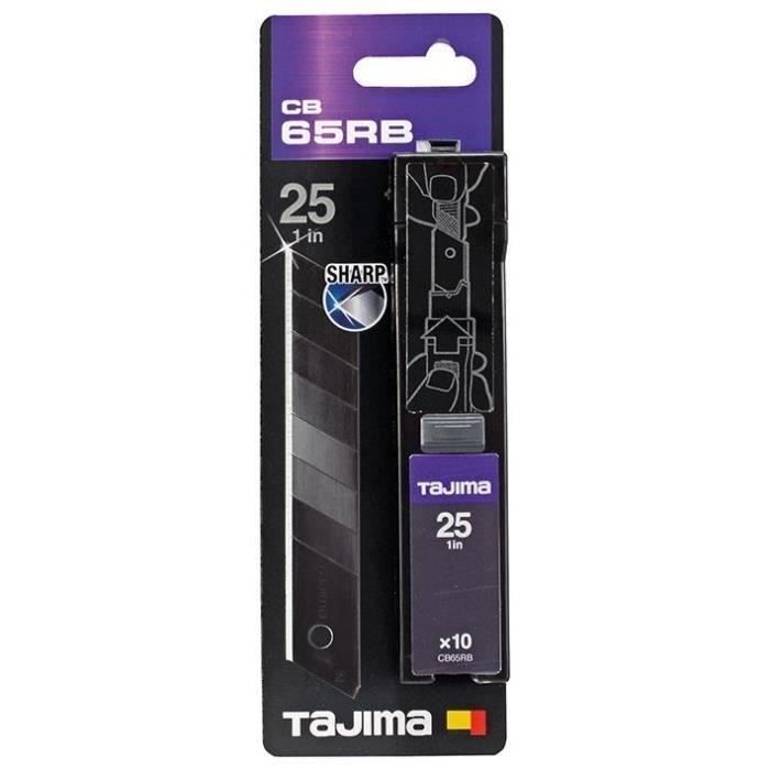 TAJIMA Boîte de 10 lames de recharge Razar - 25 mm - Noir