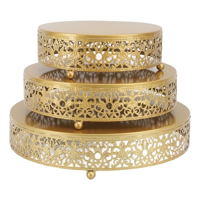 Présentoirs À Gâteau 3 Pièces Rond En Métal Présentoirs À Gâteaux 3
