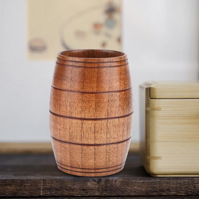 Chope à Bière En Bois Naturel – Tasse Élégante Pour Café, Thé, Jus Et Boissons – Cadeau Original Pour Amis Et Fêtes