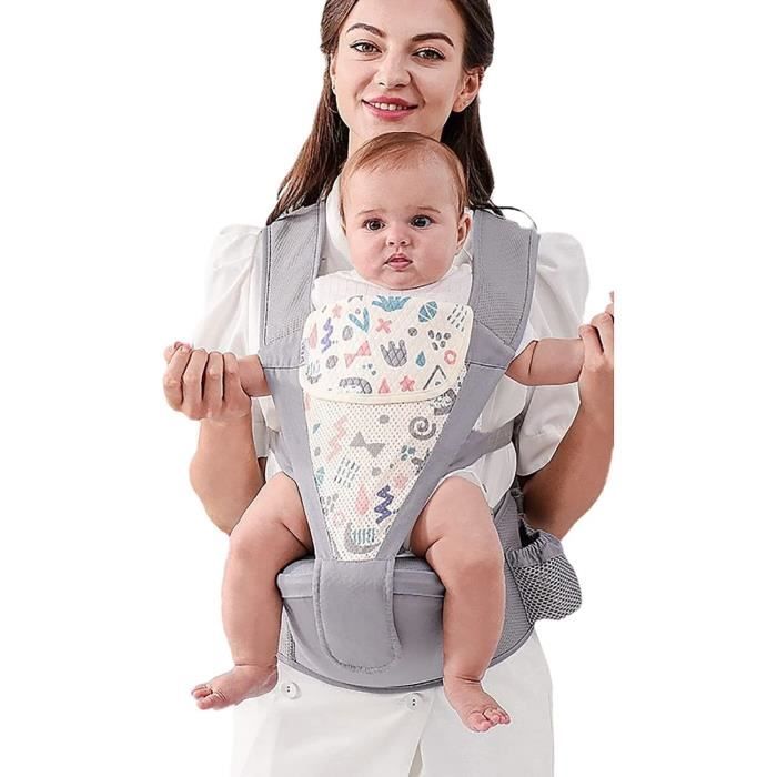 Kangourou Porte Bebe, Porte Bebe Physiologique, Porte-Bébé Respirant Avec  Siège À Hanche Pour Nouveau-Né Et Enfant De 3 À 36 [H1871] - Cdiscount  Puériculture & Eveil bébé