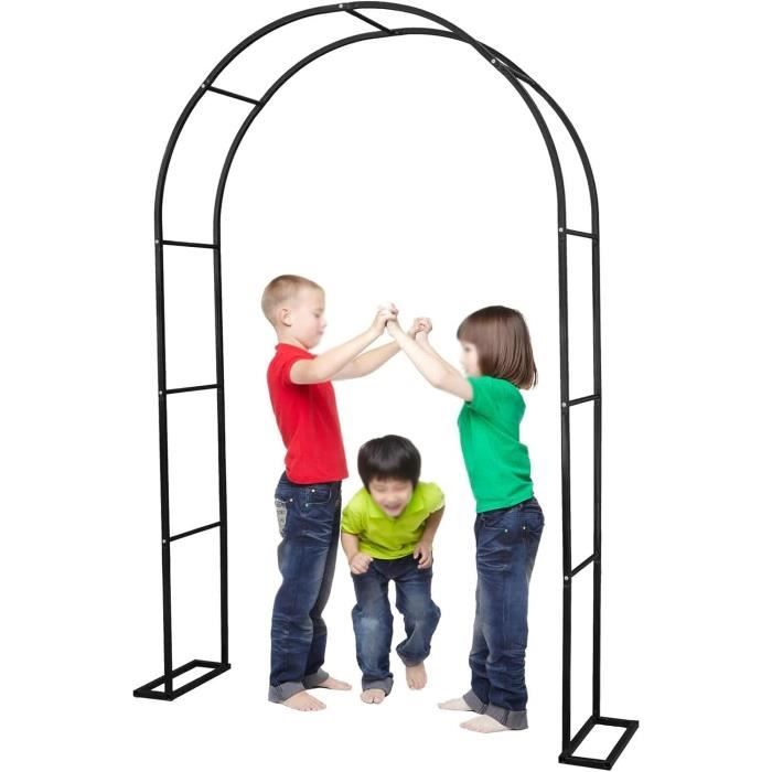 Arche Jardin Outsunny 150x223 Cm - Arceau Acier Pour Plantes Grimpantes - Déco Extérieur Noir