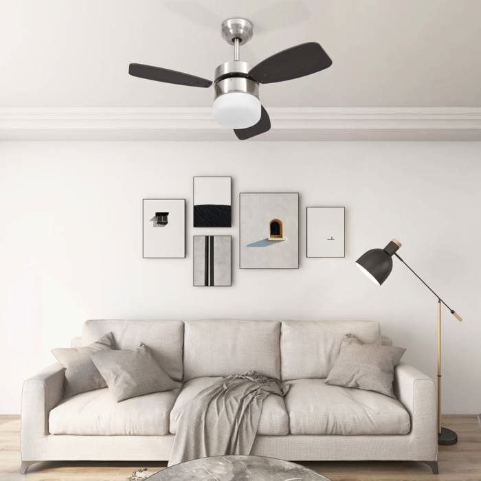 Ventilateur de plafond - vidaXL - 76 cm - Marron foncé - 39 W - Télécommande incluse - Vidaxl