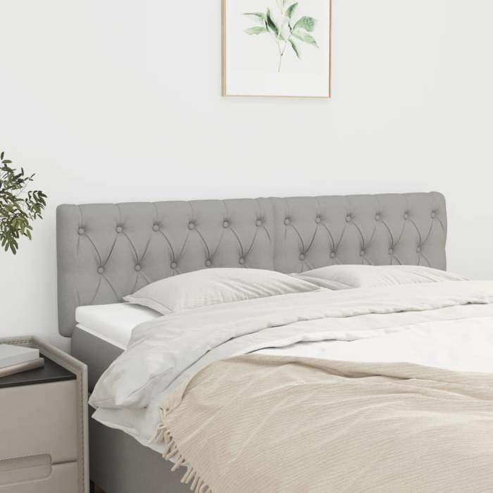 vidaXL Têtes de lit Gris clair 160x7x78/88 cm Tissu 346354