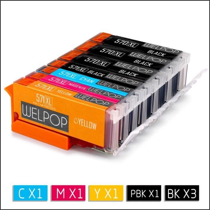 Kit De 3 Cartouches D'Encre C-571 (Cyan, Magenta, Jaune) Compatibles Canon PIXMA - 12ml