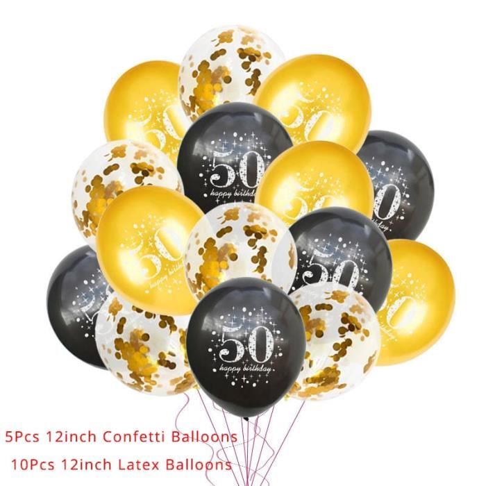 D'or Joyeux Anniversaire Digital Balloons Confetti Latex Ballons 
