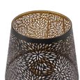 Mxzzand abat-jour tambour Abat-jour en métal E26 E27 arbre forestier ajouré en fer décoratif avec motif doré intérieur deco vendu-1