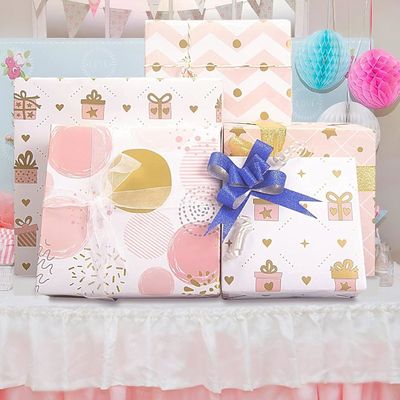 QRTDXP Lot De 5 Feuilles De Papier Cadeau Or Rose Pour 16e