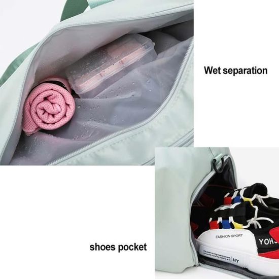 Sac De Sport Ceneda Pour Femmes - Sac De Voyage Avec Support Tapis Yoga Et Compartiment Chaussures (Vert Menthe)