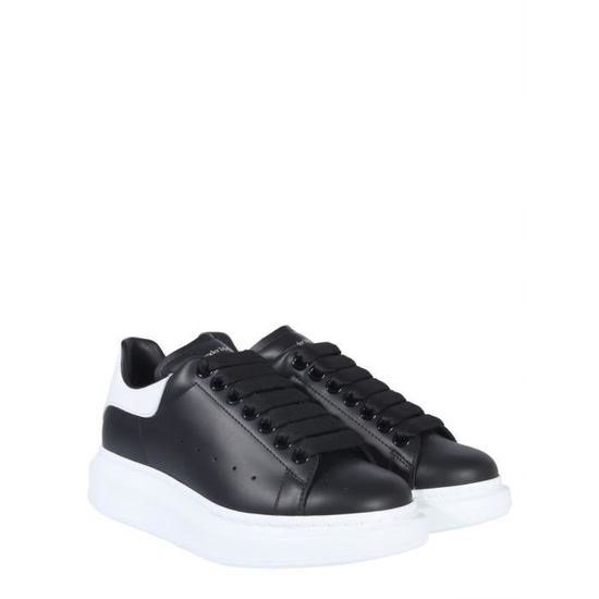 ALEXANDER MCQUEEN FEMME 553770WHGP51070 NOIR CUIR BASKETS Noir