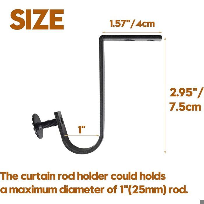 HOJLKLD Supports De Tringle à Rideaux, 2 Pièces Aluminium