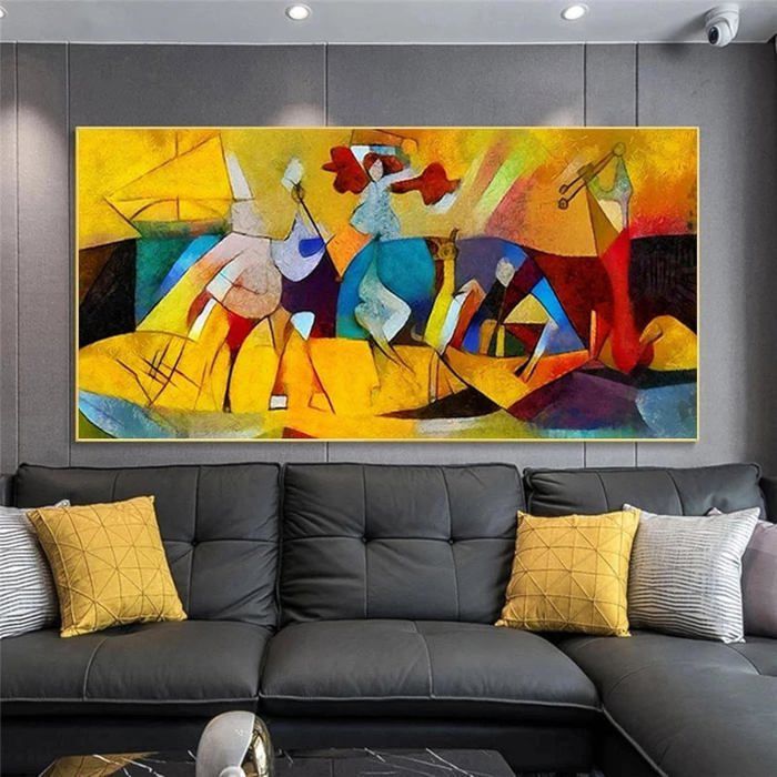 Affiche Sur Toile Picasso 50x70 Cm - Reproduction D'art Classique Abstraite, Décoration Murale Salon Sans Cadre