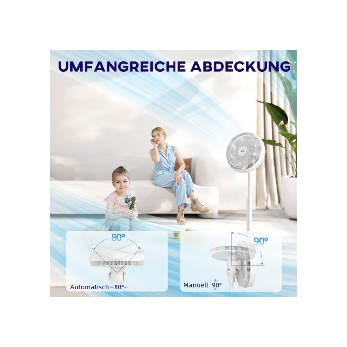 Ventilateur Sur Pied SNAG Avec Télécommande : Puissant, Silencieux, Écran Tactile Et Minuterie 12h
