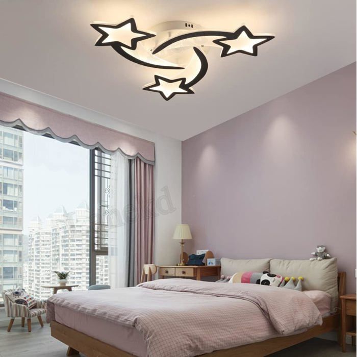 Plafonnier LED Design Arc-en-ciel Et Nuage – Télécommande, 3 Couleurs, 48W, Pour Chambre D'enfant