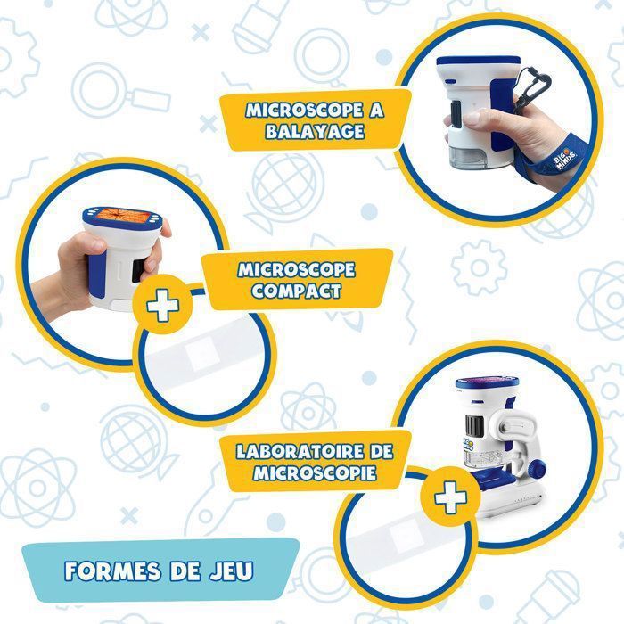 Big Minds Microscope Enfant Portable – 30 Expériences Via App – Grossissement 200x-1000x – écran LED 2″ – Cadeau Fille Garçon 8 Ans