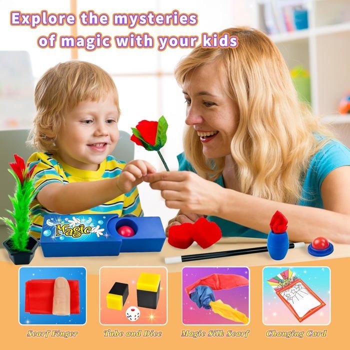 Coffret Magie DINORUN Enfant - Chapeau, Baguette, Tours - Jeu Rôle